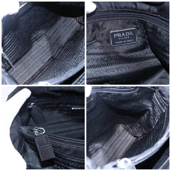 PRADA Tote Bag Nylon Black Silver Auth - Picture 14 of 15